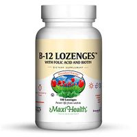 Maxi Health Vitamin B-12 - with Folic Acid and Biotin - Strawberry Flavor, 180 Chewies, Kosher