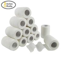 MUEUSS Self-Adhesive Bandage Wrap Tape Waterproof Breathable Elastic Cohesive Non-Woven FDA Approved 3 Inches x 5 Yards (White, 12 roll)