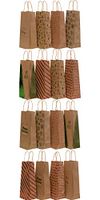 Kraft Holiday Wine Gift Bags, foil hot-Stamp Designs, 2 Packs of 8 Bottle Bags in Assorted Christmas Prints; Set of 16 Bags (Style 1)