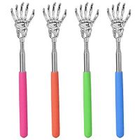 XINYUN Portable Stainless Steel Stretchable Hand Scratcher Mini Scratcher Metal Scratcher/Hand Massager/Back Pat with Rubber Handle (Blue)