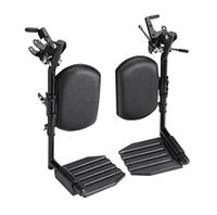 Invacare Wheelchair Elevating Legrests, Composite Footplates, Padded Calf Pads, 1 Pair, T94HCP,Black