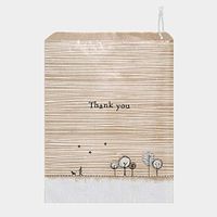 East Of India Brown Paper Bags Thank You Trees Walker x 50