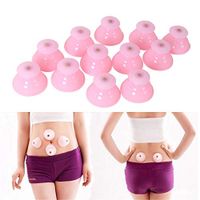 ZHOUHUAW 12 Pcs Silicone Vacuum Cupping Device, for Anti Cellulite, Trigger Point, Deep Tissue Myofascial Release