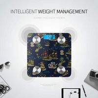 Bluetooth Body Fat Scale Cartoon Creative Colorful Pirate Weight Scales Body Fat Composition Monitor Analyzer with Smartphone App for Body Management-396 Lbs