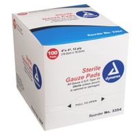 Gauze Pad, 4quot; x 4quot;, 12 Ply, Sterile, 100 per Box (DX3354) Category: Bandages and Dressings