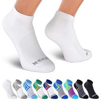 NEWZILL Low Cut Compression Socks - Unisex Running Socks With Embedded Frequency Technology For Heel, Ankle & Arch Support (Small, White)