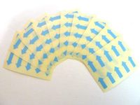 Minilabel 100 Labels , 20X10mm Arrow Shape , Light Blue , Removable / Low Tack Colour Code Stickers