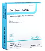DermaRite BorderedFoam Waterproof Bordered Foam Dressing - 6 x 6 Inch