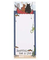 Nuttn' Butt Fishn' Magnetic Animal Print Notepad by LazyOne | 50 Easy Tear Off Sheets Of Paper (ONE SIZE)