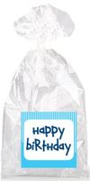 Crazy Cool Blue Happy Birthday Party Favor Bags with Ties - 12pack