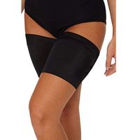 Glamza Black Pair Anti Chafing Thigh Bands Elastic Non Slip Leg Comfort Running Sports (Size C - (52CM - 60CM))