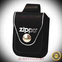 ZO17050 Lighter Lighter Pouch Black Leather Attaches to Belt Loop Ligh - Premium Lighter Fluid (Comes Unfilled) - Made in USA!