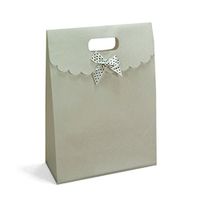 White Tab Top Gift Bags | Quantity: 25 | Width: 7 1/2" Gusset - 3 1/4"