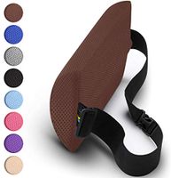 Lumbar Support Pillow Memory Foam Lower Back Cushion with Adjustable Straps Perfect For computer – office chair – car seat/Breathable Machine Washable Cover (Slim-Brown)