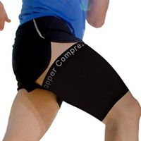 Copper Compression Recovery Thigh Sleeve, for Sore Hamstring, Groin, Quad Support. Guaranteed Highest Copper Content. Great for Running + All Sports. (1 Sleeve) Upper Leg Brace for Men + Women
