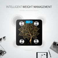 LYAOE Bluetooth Body Fat Scale Golden Tree Smart Wireless Scale with LCD Display Measuring Body Weight Bmi and Health Digital Scale
