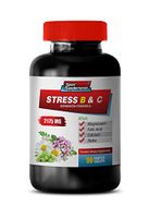 Stress Pills - Stress Relief B and C Complex - Anxiety Relief - Sleep Quality Boost - Natural Solution - Valerian Root - 1 Bottle (90 Tabs)