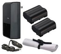 Nikon D610 'Intelligent' Batteries (2 Units) + AC/DC Travel Charger + Nwv Direct Microfiber Cleaning Cloth.