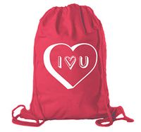 Valentine's Day Bags, Cotton Drawstring Cinch Backpacks, Valentines Day Gift Bags - 3PK Red CA2725VAL S7