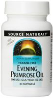 Source Naturals Evening Primrose Oil - Hexane-Free - 500mg - GLA Yield: 50 mg - Cold-Pressed - 60 Softgels