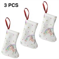 Christmas Stockings Decoration Rainbow Unicorn Stars Special for Funny Xmas Party