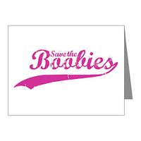Note Cards (10 Pack) Cancer Save the Boobies Breast Cancer