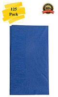 MM Foodservice 125 Count 2 Ply Paper Dinner Napkins Perfect for Weddings, Parties, Dinners or Events (Navy Blue)