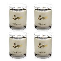 LUNA CANDLE CO. Lemon Scented Jar Candle, 11oz. Glass, Soy Wax, Up to 110 Hours of Burn Time, Aromatherapy, Sugary Sweet Scent, Handcrafted in The USA (4 Pack)