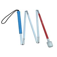 Aluminum Mobility Folding Cane for The Blind (Folds Down 5 Sections) (135cm (53.1inch- Blue Handle)
