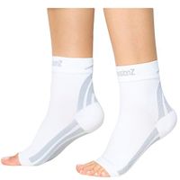 CompressionZ Plantar Fasciitis Socks - Compression Foot Sleeves - Ankle Brace w/Arch Support - Pain Relief for Heel Spurs, Edema, Achilles Tendonitis - Improve Circulation (White, Medium)
