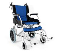 Oceanindw Aluminium Wheelchair - Lightweight Frame and Foldable Backrest, Portable Transit Travel Chair with Removable Footrests and Large Capacity Storage Bag
