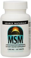 Source Naturals MSM with Vitamin C 1000mg, Nature’s Source for Dietary Sulfur, 60 Tablets