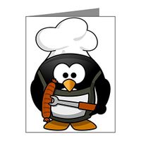 Note Cards (10 Pack) Little Round Penguin - BBQ Grill King