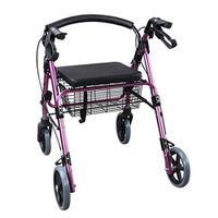Yadianna Lightweight Walker Buy Food Cart, Aluminum Folding Rollator Shopping Cart, Old Four-Wheeled Walking Frame Trolley Non-Slip Walking Stick with Hospital