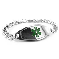 My Identity Doctor - Pre-Engraved & Customized DNR Alert Medical Bracelet, Green