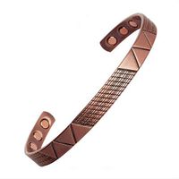 Pure Copper Magnetic Healing Bracelet for Injury Recovery, Arthritis, and Joint Pain Relief - Adjustable Lightweight Cuff Style - Energy Therapy Bracelet for Men Women (I)