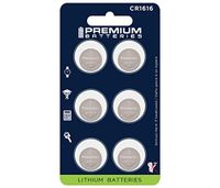 Premium Batteries Panasonic CR1616 3V Lithium Coin Cell Batteries Child-Safe (6 Pack)