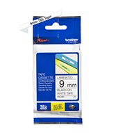 Brother 3/8 Inch x 26.2 Feet Black on White for P-Touch (TZ221)