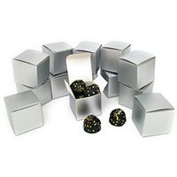 Kelkaa Kraft Boxes - Gift Boxes with Lids, Silver Gift Candy Box Bulk, 72pcs 2x2x2” Small Party Favor Box for Wedding, Baby Shower, Bridal Shower Gift Party Supplies - Silver Metallic
