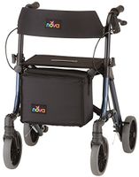 NOVA Forte Rollator Walker with 20” Seat Height, Easy to Fold and Carry Rolling Walker, Blue