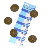 HQRP 5-Pack Coin Lithium Battery for Casio Waveceptor WV50H-8AV / WV-57H / WV57HA1AV + HQRP Coaster