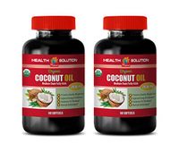 Brain and Memory Supplements - Coconut Oil Organic 2000 MG - Medium Chain Fatty ACIDS - Coconut Oil Organic for Hair Growth - 2 Bottles 120 Softgels