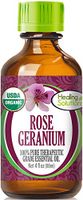 Organic Rose Geranium Essential Oil (100% Pure - USDA Certified Organic) Best Therapeutic Grade Essential Oil - 120ml
