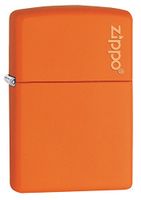 Zippo Personalized Message Engraved on Backside Customized Basic Styles Matte Colors Windproof Lighter (Orange Logo)