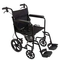 RMXMY Lightweight Folding Travel Wheelchair Aluminum Alloy Portable Small Trolley for Transport and Storage, 12-inch Rear Wheel for Smoother Driving, Multi-Purpose Wheelchair