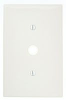 Leviton PJ11-W 1-Gang .406-Inch Hole Telephone/Cable Wallplate, Midway Size, White