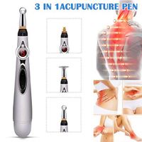 YYINHUI Electric Laser Acupuncture Magnet Therapy Heal Massage Meridian Energy Pen Relief Pain Tools Electronic Care Pen Body Massage Ideal Gift for Your Family Friend (Silver)