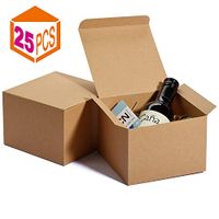 MESHA Kraft Boxes 5 x 5 x 3.5 Inches, Brown Paper Gift Boxes with Lids,Boxes for Wrapping Gifts, Groomsmen Gift Box,Bridesmaid Proposal Boxes,Small Gift Handmade Boxes(25PACK)