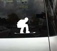 Snowboard Trick #5 - Mountain Downhill Competitive Jump - 5" White Vinyl Decal Sticker Car Macbook Laptop