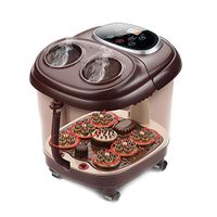 Foot Massager Bath Massager with Heat and Massage and Bubble Jets, Rotatable Pedicure Stone, LED Display, Medicine Box